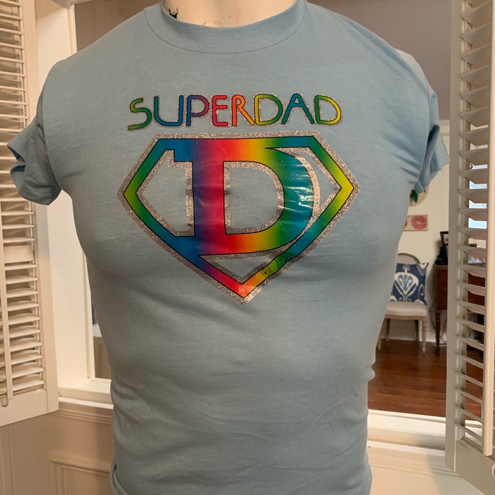 Vintage 70’s Superdad T-Shirt - Hipster Dad: Iron on Transfer: Single Stitch